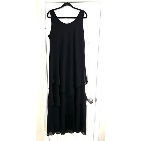 URSULA OF SWITZERLAND Tiered Layered Ruffle Witchy Sleeveless Maxi Dress Sz 16W - Picture 2 of 3